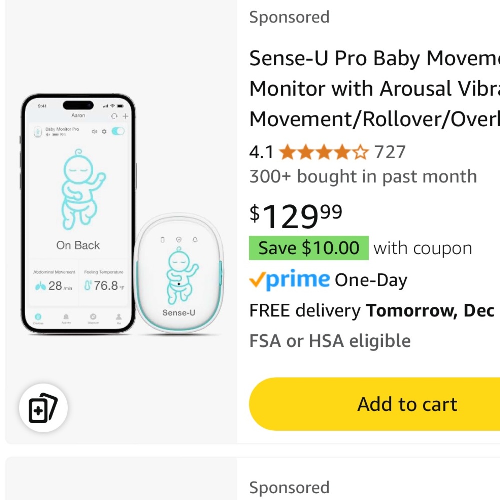 Sense u baby monitor
